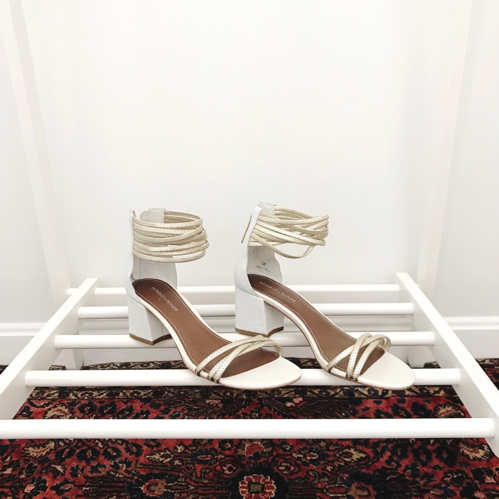 Faux Snakeskin Ankle Wrap Sandals